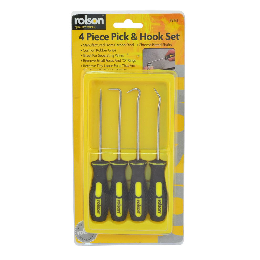 Mini 4 Piece Pick & Hook Set - Rolson Pieces -  pick set hook rolson 4 pieces