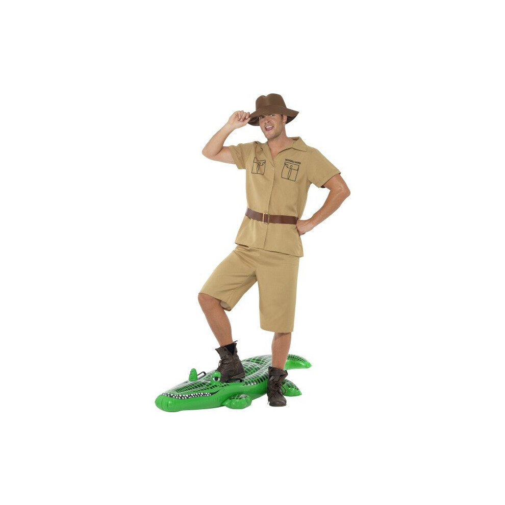 Smiffy's Adult Men's Safari Man Costume, Shirt, Shorts, Belt And Hat, Icons And -