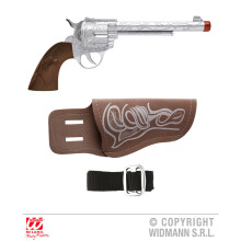 Fancy Dress Cowboy Gun With Holster - Belt Accessory Wild West Novelty Weapon - cowboy holster belt accessory wild west novelty weapon armor