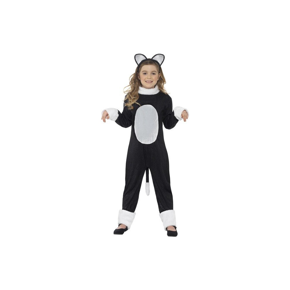 Smiffy's Children's Cool Cat Girl Costume, Jumpsuit, Tail & Headpiece, Colour: -