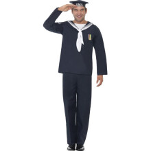Medium Naval Seaman Costume - naval seaman costume mens fancy dress navy outfit sailor adult 1940s wartime