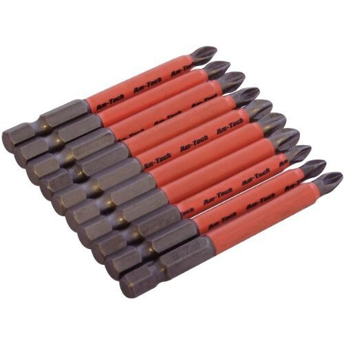 10pc 70mm Non-slip Bits -  70mm bits non slip 10 screwdriver pozi drill skid prevention hex phillip slotted