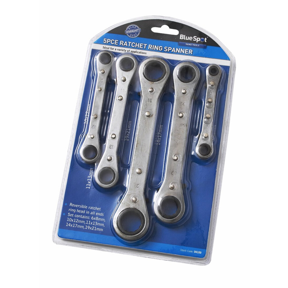 5 Piece Ratchet Ring Spanner Set - 5pc Ratcheting Reversible Wrench Double -  ratchet ring spanner set 5pc ratcheting reversible wrench double ended