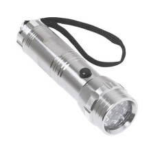 Electralight 14 LED Aluminium Torch With Batteries - Silver/black - Light Lumen - aluminium led torch light lumen bright lightweight flashlight 14
