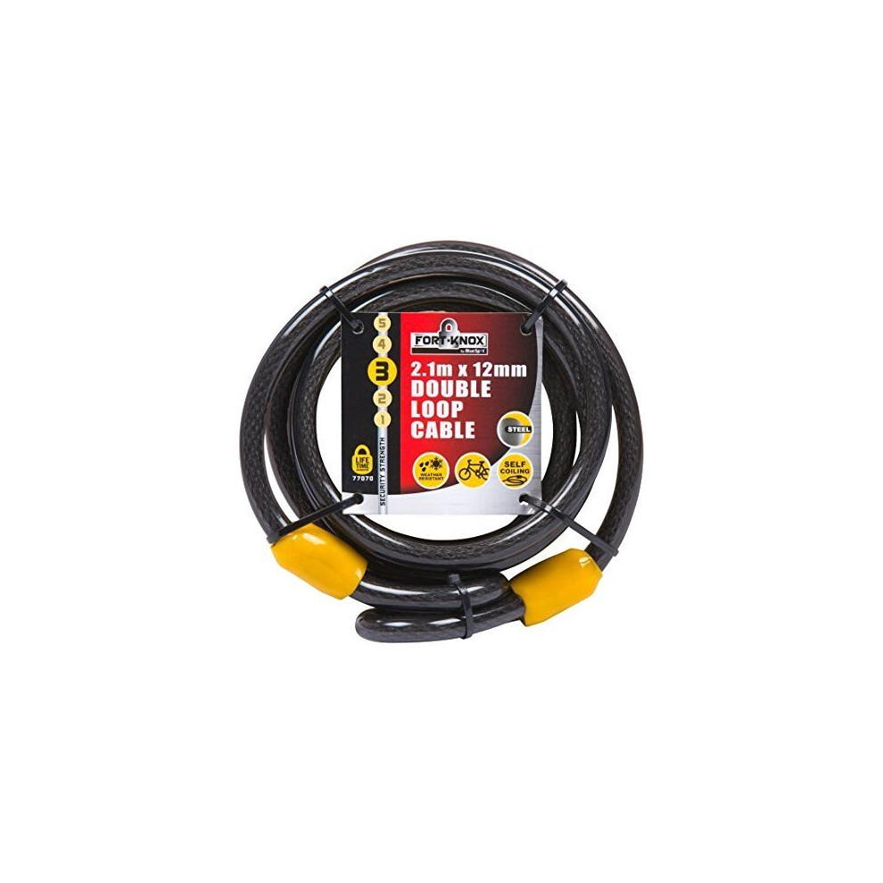 Fort Knox 2.1M X 12Mm Double Loop Cable - 21 Mtr Long Security Bikes Mowers - Fort Knox 12Mm 21 Mtr Long Security Cable Bikes Mowers Chainsaws 5028734770704