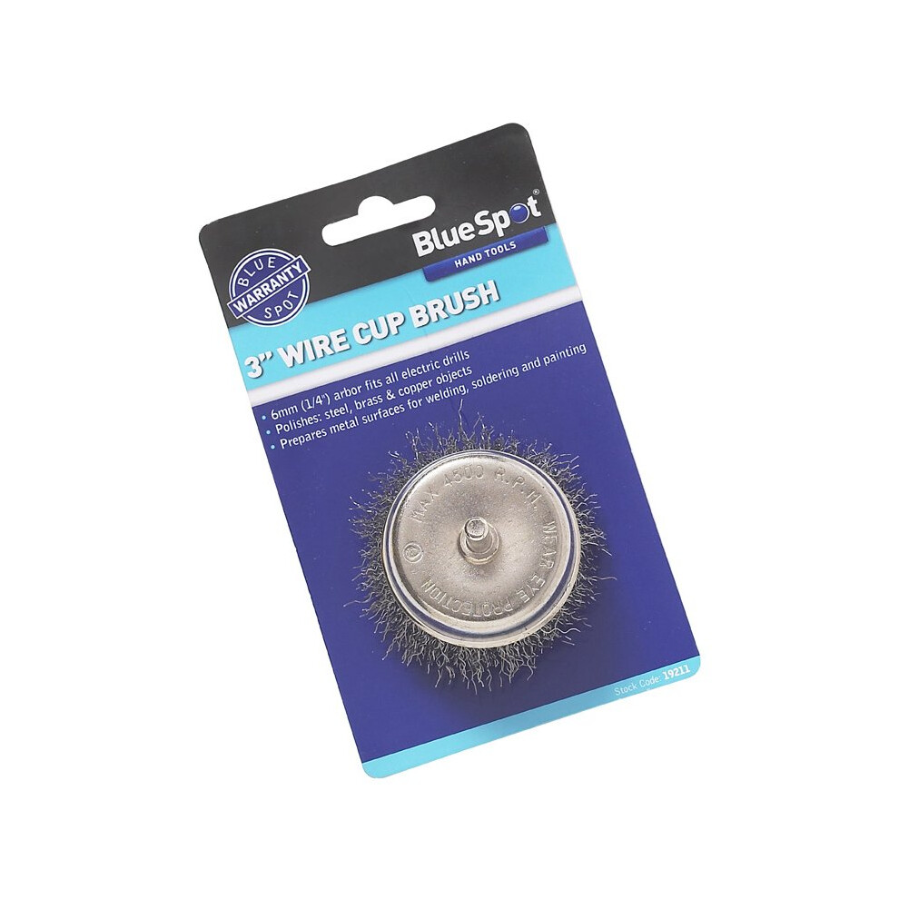 3" Wire Cup Polishing Brush - Pack 3 Rotary 75mm Steel -  pack 3 rotary wire 75mm cup brush steel