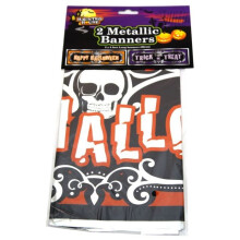 3 Ft Foil Halloween Banners - Metallic Decorations Decorative Pack 2 Foot Happy - halloween metallic foil banners decorations decorative pack 2 3