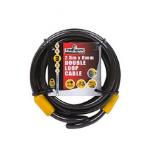 Fort Knox 2.5m x 8mm Double Loop Cable - 25 Mtr Long Security Bikes Mowers - fort knox 8mm 25 cable mtr long security bikes mowers chainsaws blue