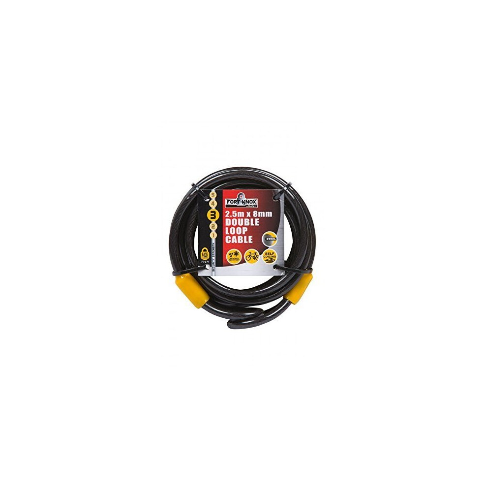 Fort Knox 2.5M X 8Mm Double Loop Cable - 25 Mtr Long Security Bikes Mowers - Fort Knox 8Mm 25 Cable Mtr Long Security Bikes Mowers Chainsaws Blue 5028734770711