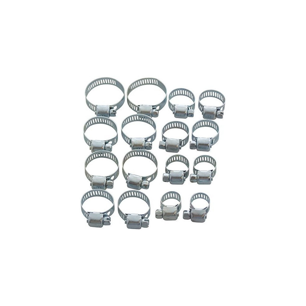 16Pc Hose Clip Set - Hose Set Jubilee Clips Clamps Pipe 16Pc 32Mm 13Mm New Garage Plumbing Sizes 5032759029327