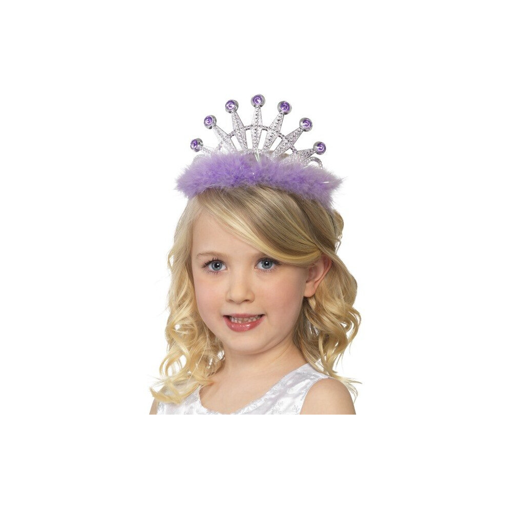 Girls Tiara Marabou Counter - Smiffys Deluxe -  smiffys deluxe tiara