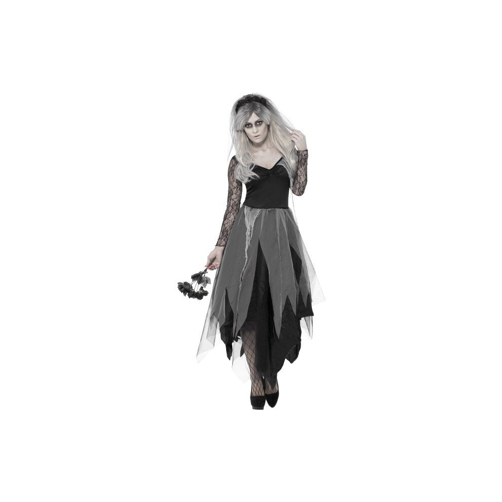 Smiffy's Adult Women's Graveyard Bride Costume, Dress And Rose Veil, Legends Of