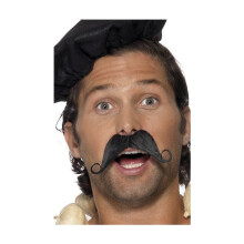 La Smiffy Frenchman Moustache - Noir - moustache frenchman dress fancy black mens smiffys tash accessory beard