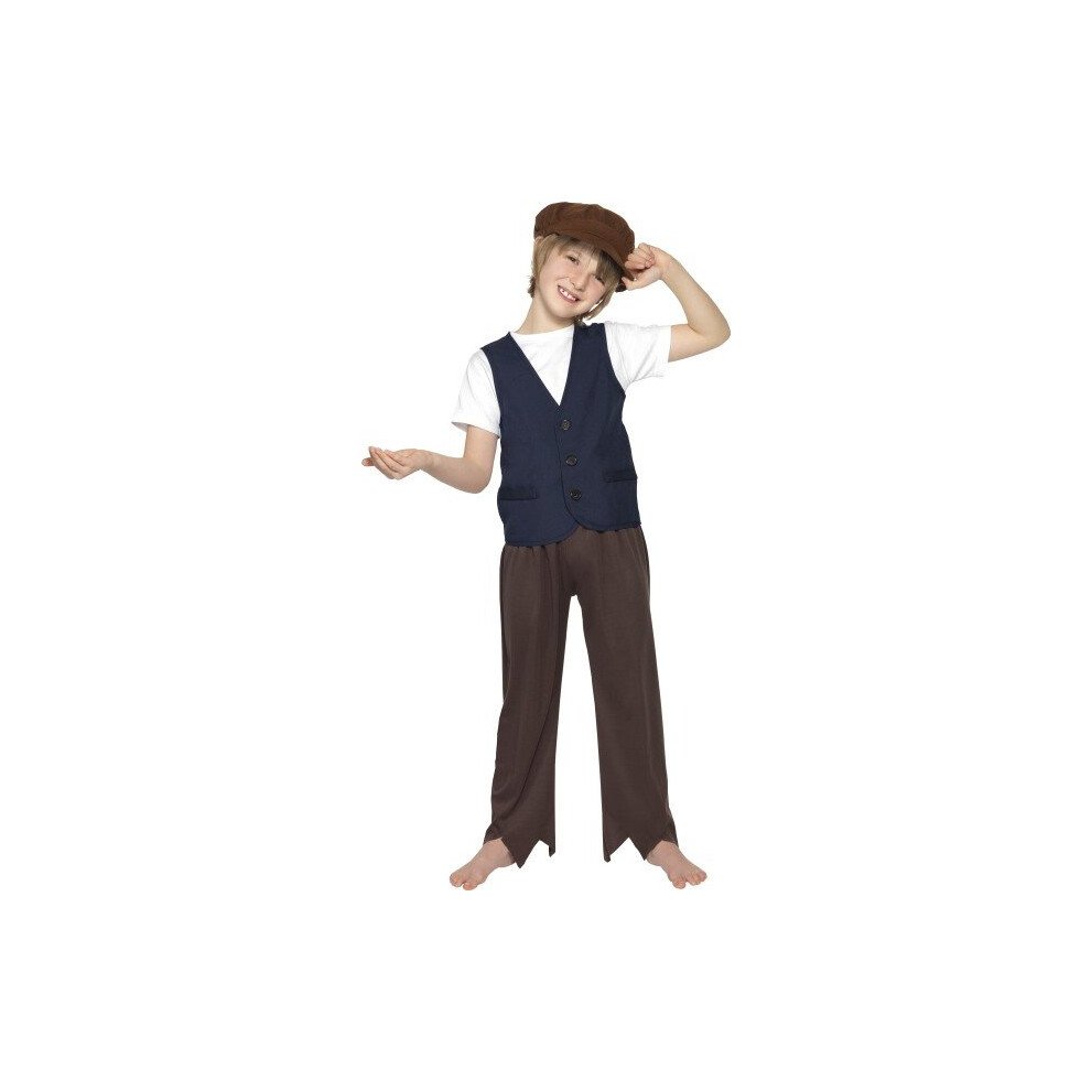 Smiffy's Children's Victorian Poor Peasant Boy Costume, Waistcoat And Hat, Ages