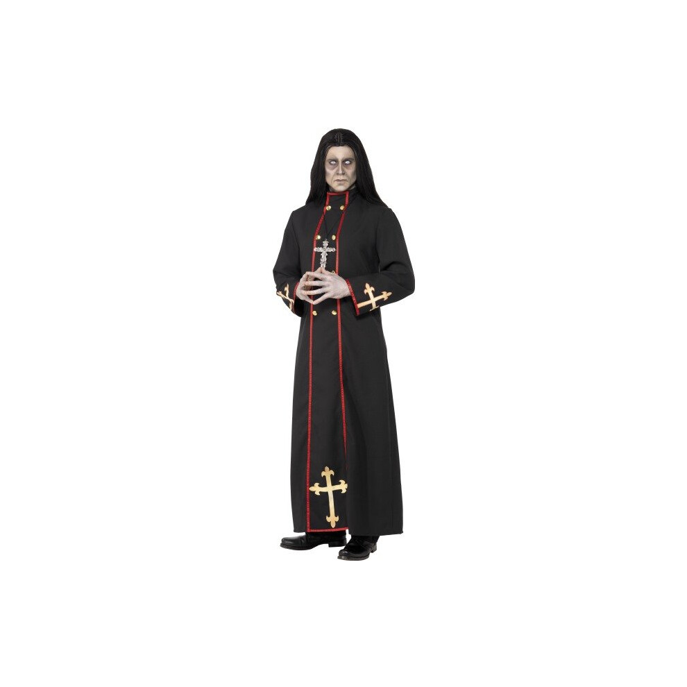 Smiffy's Men's Minister Of Death Costume, Robe, Legends Of Evil, Halloween, - Minister Death Costume Mens Halloween Priest Fancy Dress Robe Not,Specified
