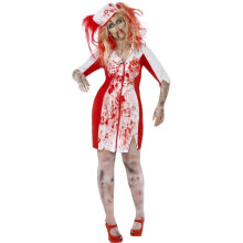 Smiffy's Adult Women's Curves Zombie Nurse Costume, Dress And Headpiece, Zombie - halloween zombie fancy dress costume ladies nurse curves size plus