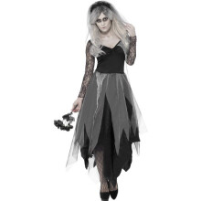 Smiffy's Adult Women's Graveyard Bride Kostüm, Kleid und Rosenschleier, Legends Of -