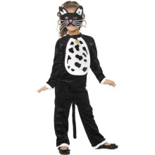 Smiffy's Children's Cat Costume, Bodysuit, Bell & Mask, Ages 7-9, Colour: -