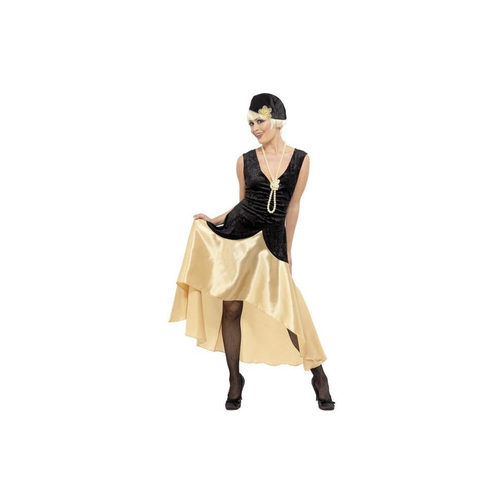 Smiffy's Adult Women's 20'S Gatsby Girl Costume, Dress, Hat And Pearl Necklace, - Gatsby Costume Fancy Dress Girl 1920S Flapper Ladies Outfit White
