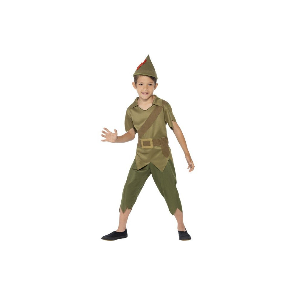 Smiffy's Children's Robin Hood Costume, Top, Trousers, Hat, Serious Fun, -  robin hood costume fancy dress boys book day week kids outfit childrens