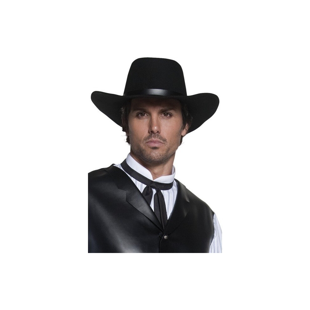Smiffy's Western Authentic Gunslinger Hat - Hat Gunslinger Western Authentic Fancy Dress Cowboy Black