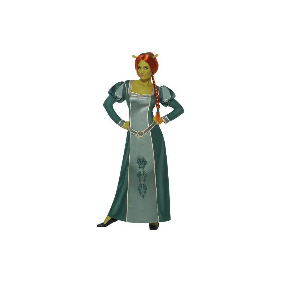 Smiffy's Women's Shrek Fiona Costume - Shrek Costume Fiona Dress Fancy Princess Womens Ladies Ogre Outfit Wig Green