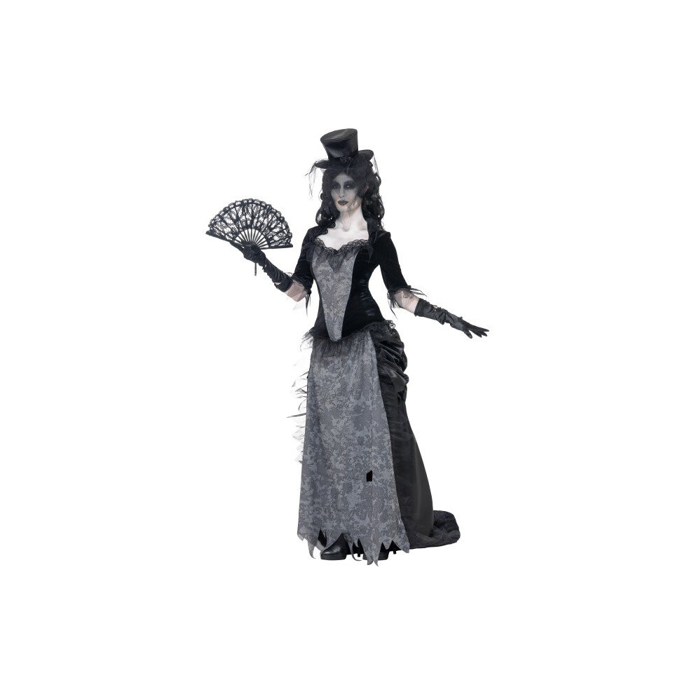 Smiffy's Adult Women's Ghost Town Black Widow Costume, Top, Skirt And Hat, -