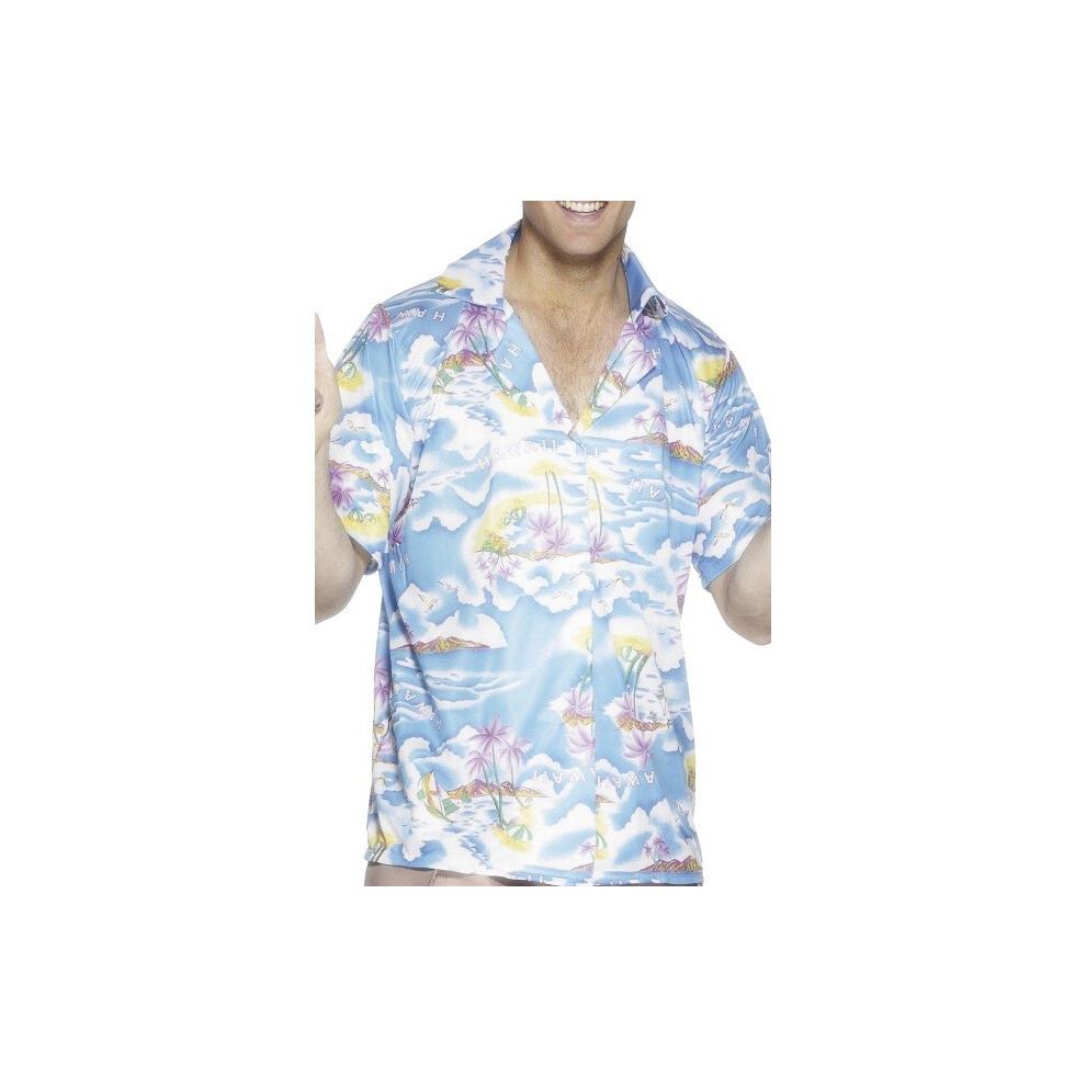 Smiffy's Men's Hawaiian Shirt, Size: L, Colour: Blue, 25259 -  hawaiian shirt smiffys blue mens party fancy dress large 25259 luau