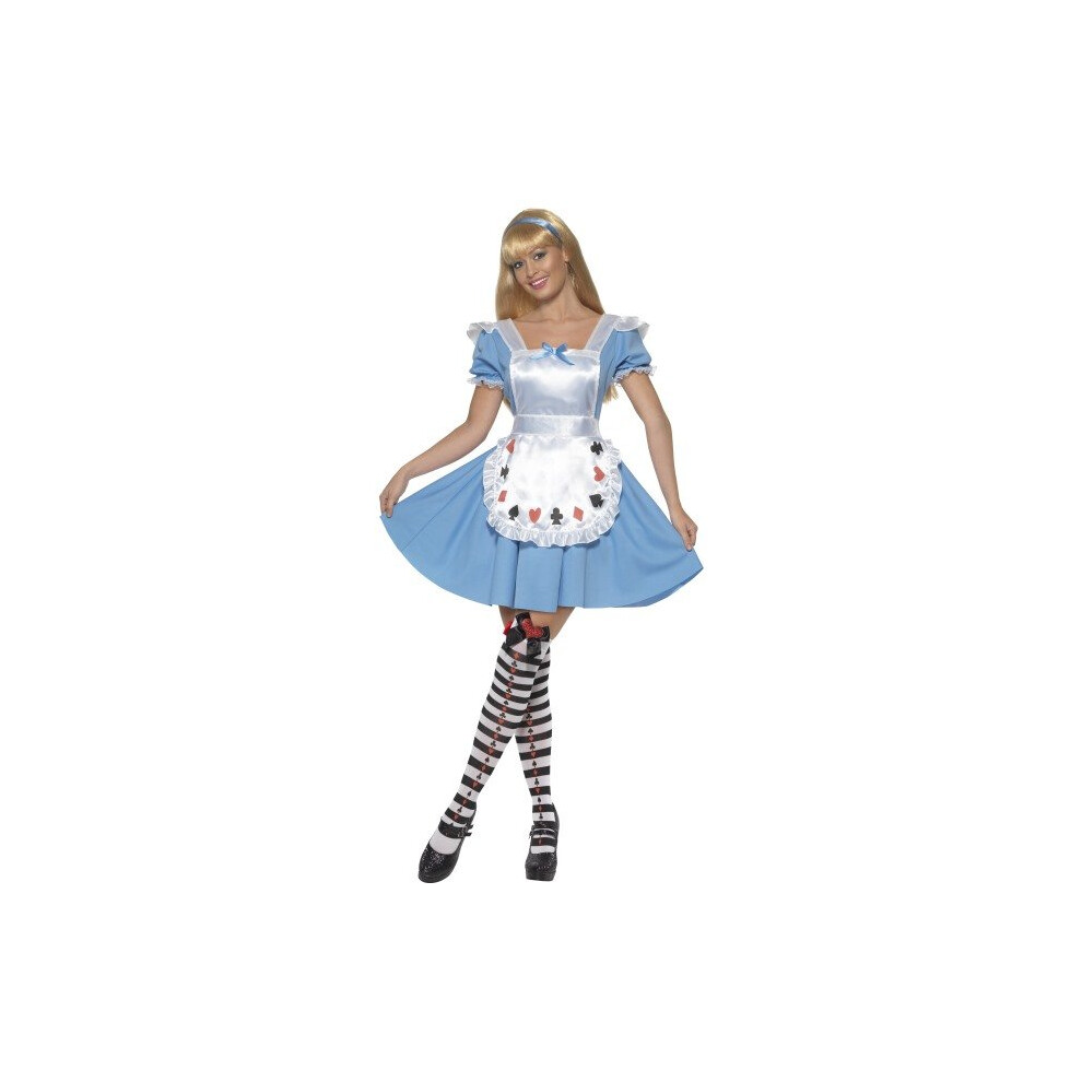 Smiffy's Women's Deck Of Cards Girl Costume, Dress, Size: 12-14, Colour: Blue, -  costume dress fancy alice wonderland ladies cards deck adult outfit