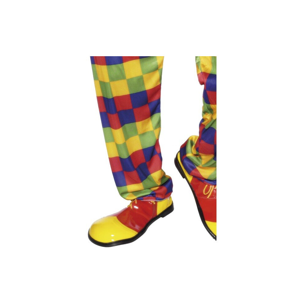Smiffy's Clown Shoes - Red/Yellow - Shoes Clown Fancy Dress Adult Circus Red Yellow Costume Unisex Red,Yellow
