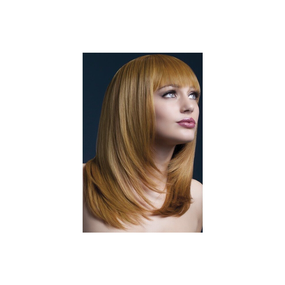 Smiffy's Fever Women's Tanja Wig, One Size, Auburn - Wig Fever Tanja Auburn Long Fancy Dress 19 Red