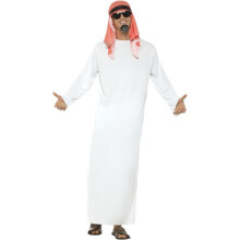 Smiffy's Aikuisten miesten arabipuku, pitkä tunika ja päähine, Around The World, -