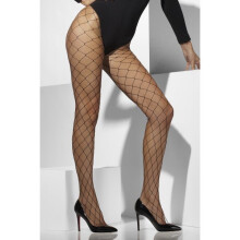 42713 Black Diamond Net Tights - Diamond Fishnet Tights for Ladies, Fancy Dress Accessory, One Size