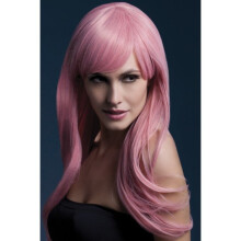 Fever Women's Sienna Wig, One Size, Pastel Pink - wig sienna pink fever pastel smiffys fancy dress 26inch66cm feathered fringe