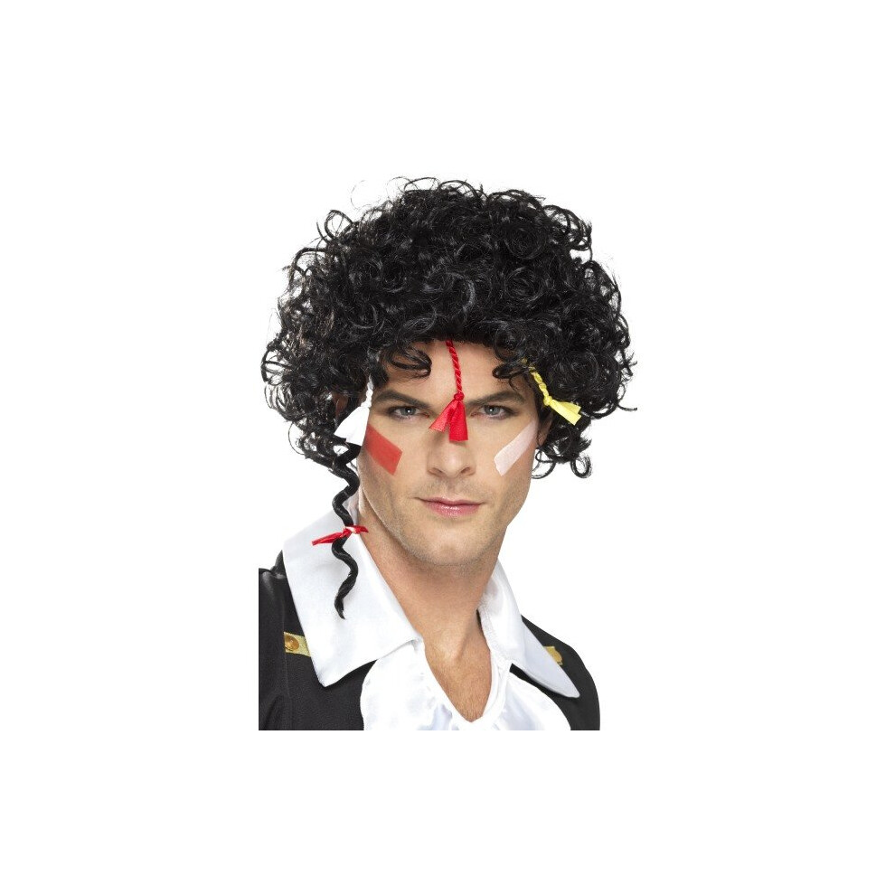 Smiffy's 44644 80'S New Romantic Wig (One Size) - Mens 80S New Romantic Adam Wig Adult Pop Star Fancy Dress Costume Accessory Black