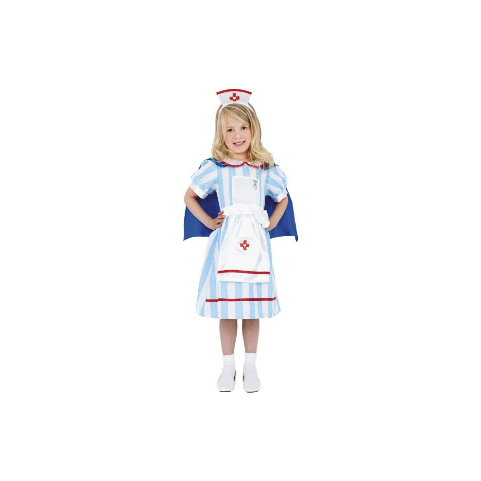 Smiffy's Children's Vintage Nurse Costume, Dress With Cape And Hat, Ages 4-6, -