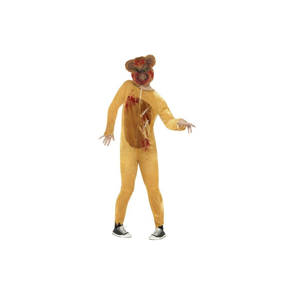 Smiffy's 45268L Deluxe Zombie Teddy Bear Costume (Large) - Deluxe Halloween Mens Fancy Dress Costume Zombie Teddy Bear Adults Bodysuit 3844 Animal