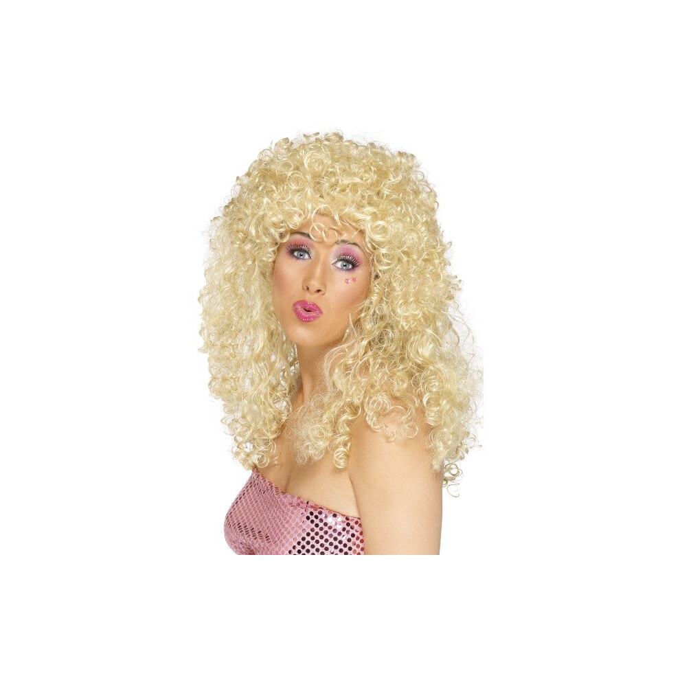 Smiffy's Boogie Babe Wig -  wig boogie babe fancy dress blonde ladies 80s curly long smiffys 70s costume accessory