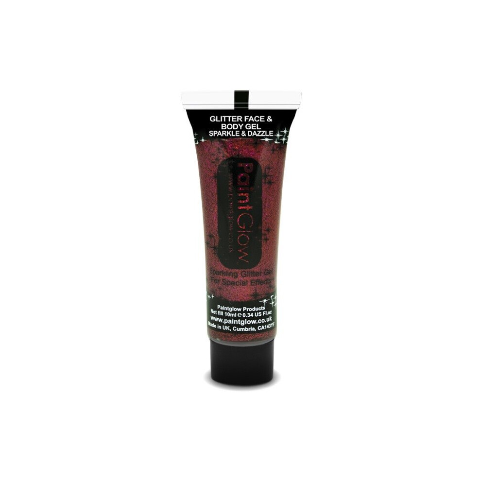 10ml Red Glitter Face & Body Gel - Paint Festival Party Club Paintglow Rave -  body glitter face paint festival gel party club paintglow rave dance