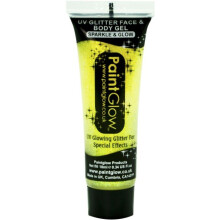 10ml Yellow Uv Glitter Face & Body Gel - Neon Glow Paint Paintglow Festival - uv body glitter face gel neon glow paint paintglow festival