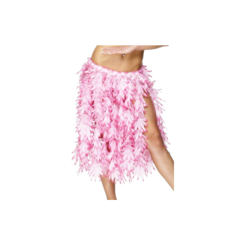Smiffy's Hawaiian Leaf Skirt - Pink -  hawaiian skirt hula pink leaf beach party fancy dress 28966 ladies accessory one size smiffys