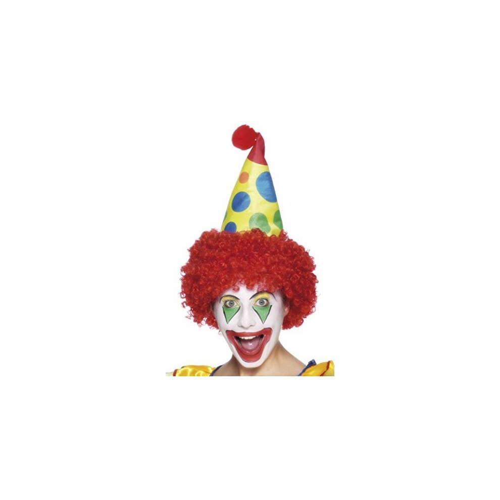 Smiffy's Adult's Fancy Dress Clown Hat Wig - Hat Clown Fancy Dress Wig Costume Circus Not,Specified