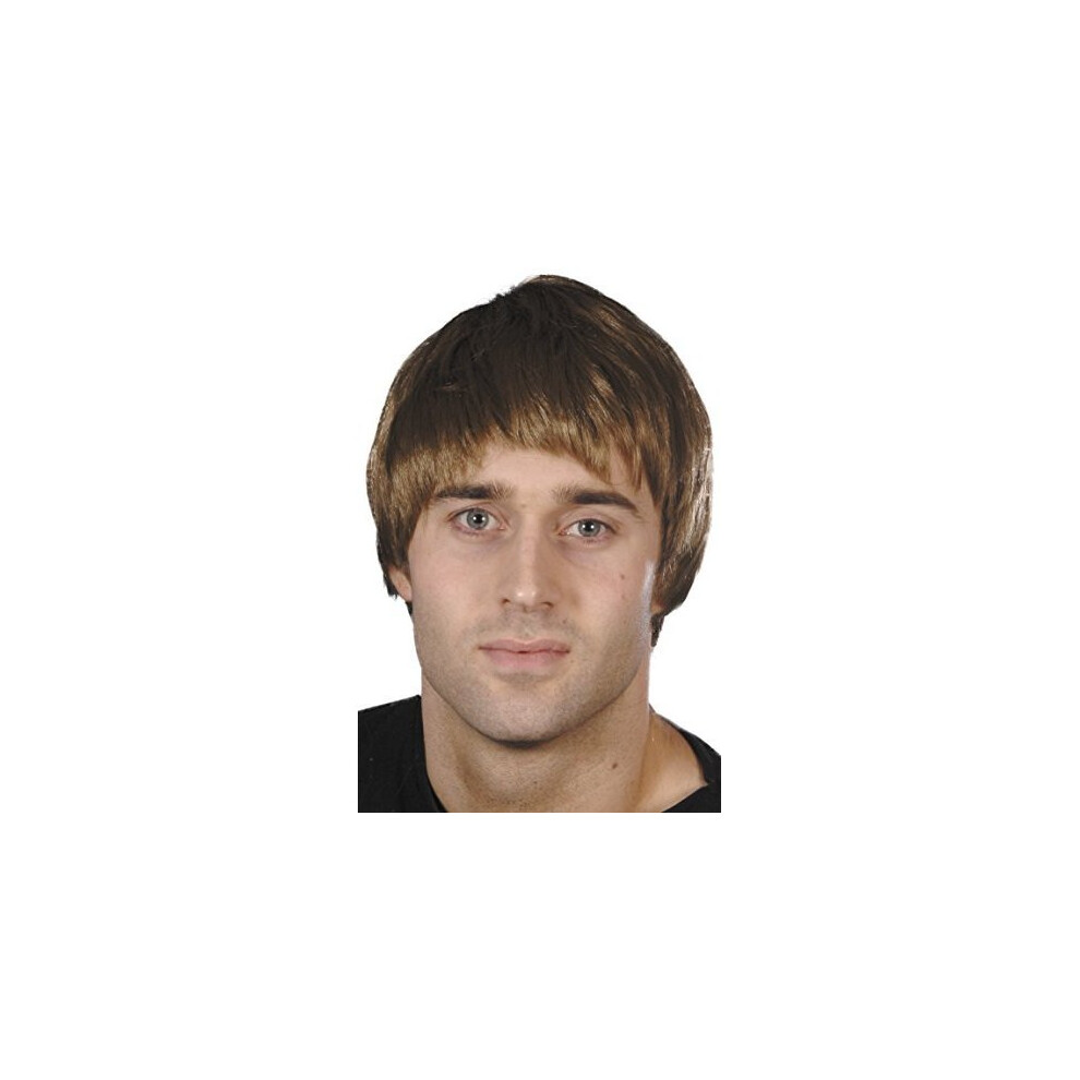 Adult's Brown Short Wig - Guy Mens Fancy Dress Smiffys -  wig guy mens brown short fancy dress smiffys
