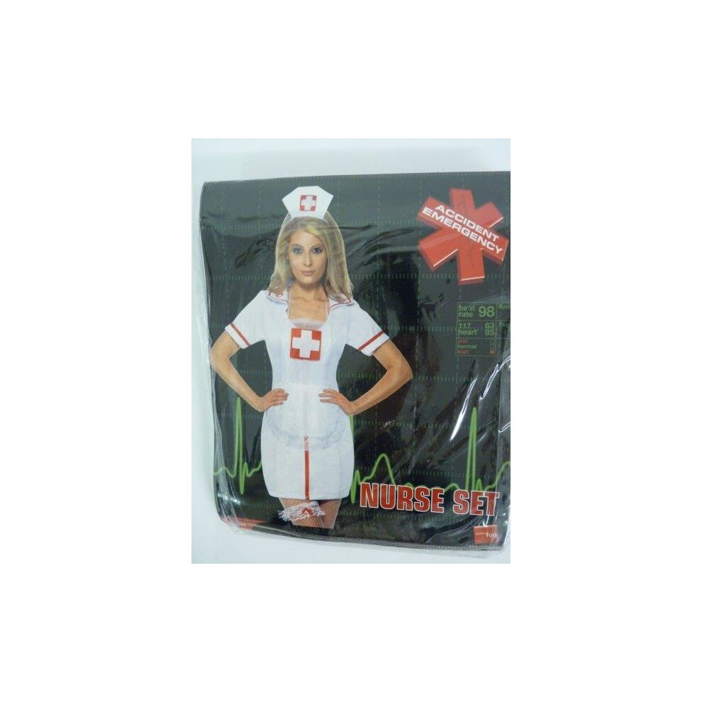 Ladies Sexy Nurse Cap, Garter & Apron Kit -  set nurse fancy dress nurses costume adult womens garter apron ladies sexy kit smiffys
