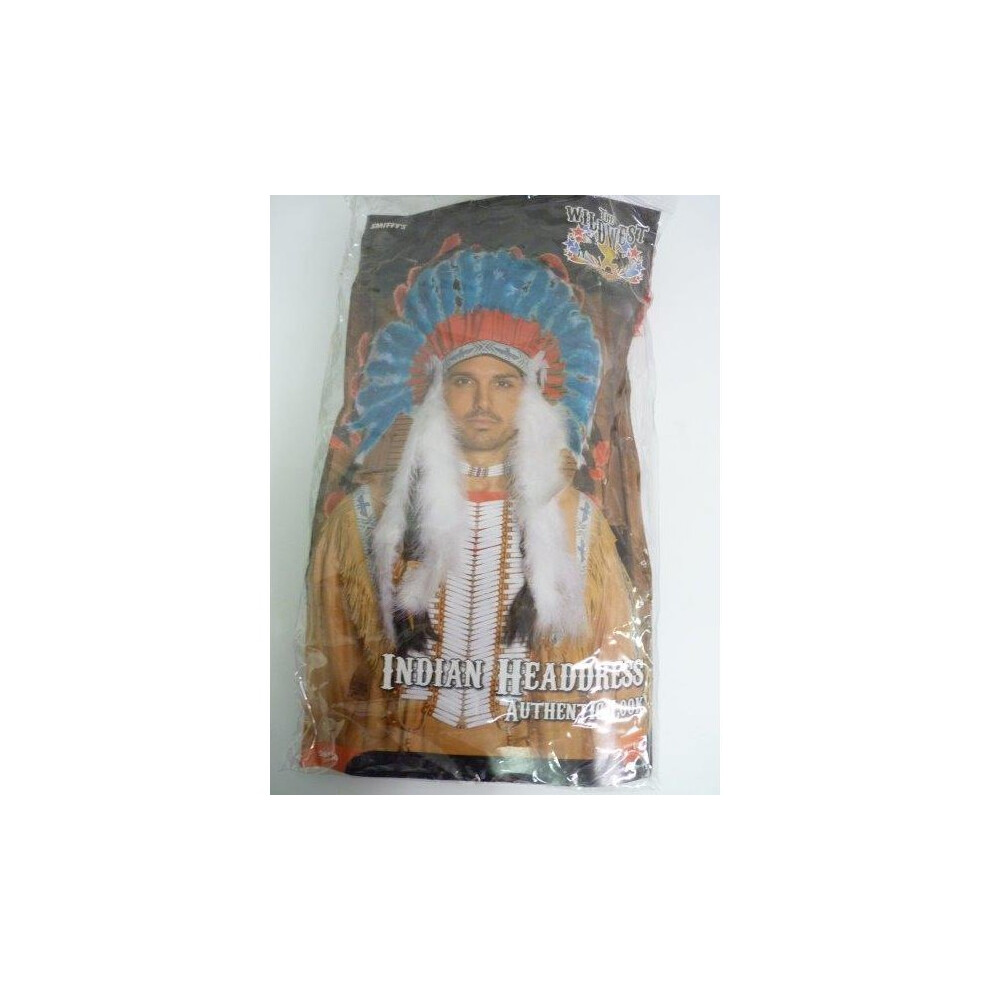 Smiffy's Authentic Western Indian Headdress - Indian Headdress Western Authentic Chief Feather Fancy Jewelry Not,Specified