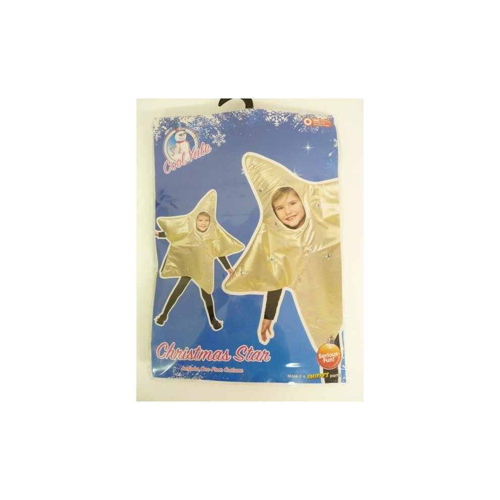 Smiffy's Small Childrens Christmas Star Costume - Costume Christmas Star Fancy Dress Nativity Girls Boys Outfit Kids Gold