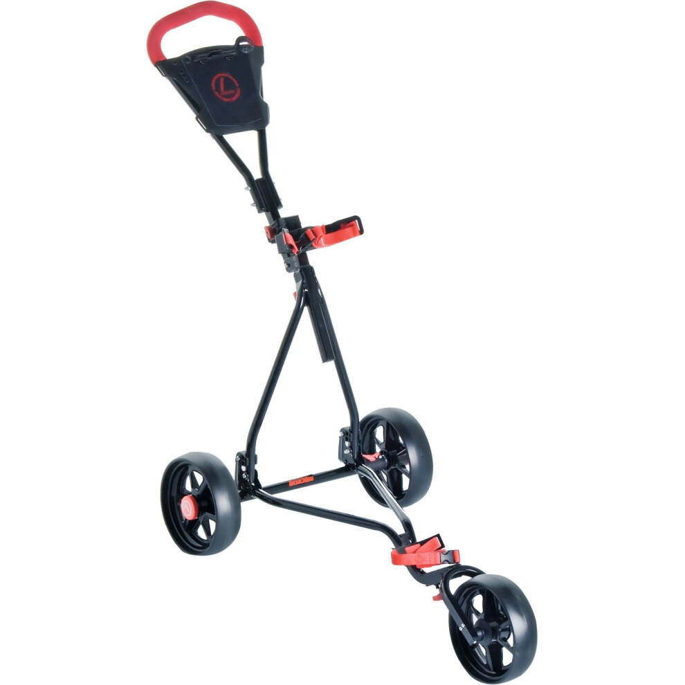 3 Wheel Adjustable Junior Golf Trolley - Longridge Kids Cruiser Black -  trolley golf longridge 3 wheel kids cruiser black