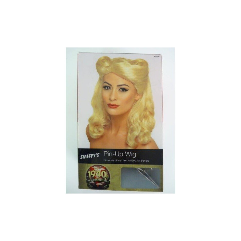 Smiffy's Adult's Blonde Pin Up Girl Wig - Blonde Pin Up Wig Fancy Dress 1940S Ladies Ww2 Wartime World Not,Specified