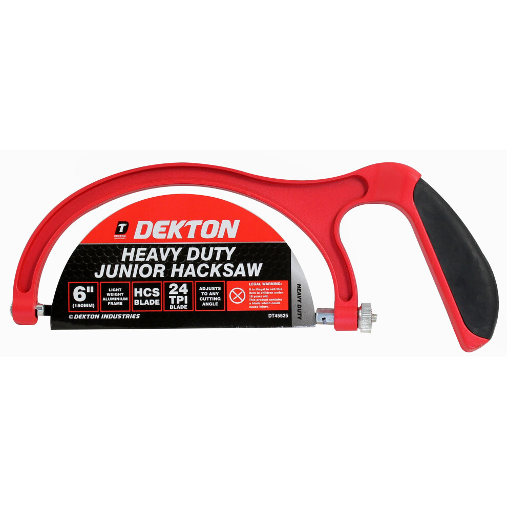 Dekton Heavy Duty Junior Hacksaw -  junior saw hacksaw dekton hacksawcoping 12 150mm heavy duty aluminium frame hcs 6