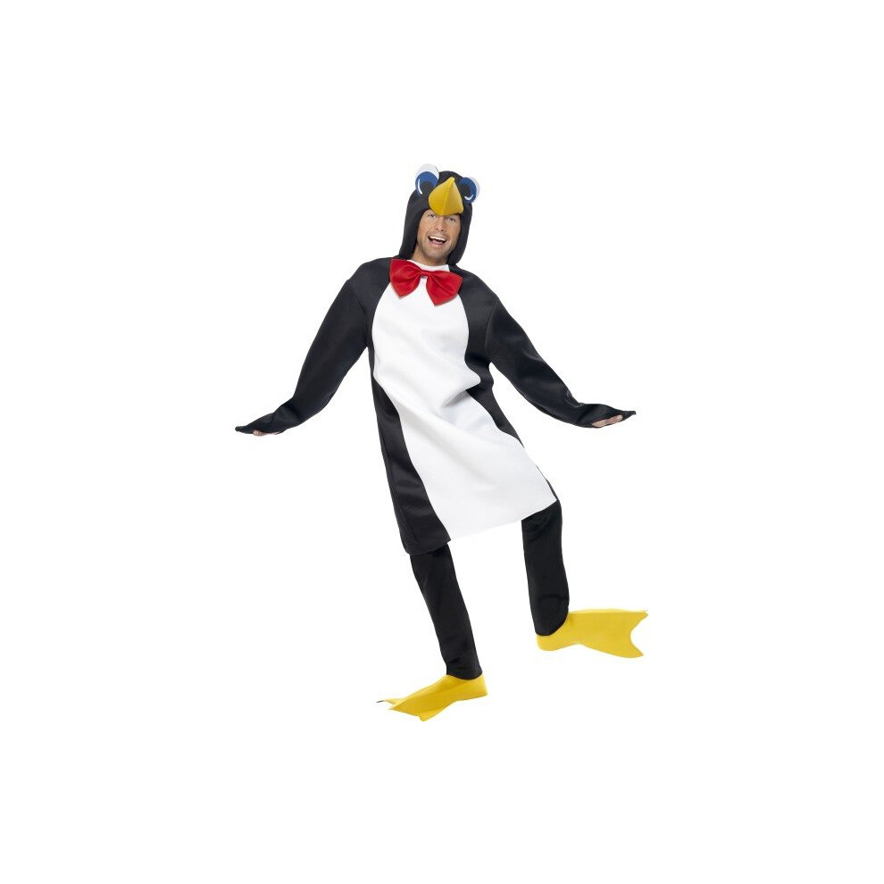 Medium Black & White Men's Penguin Costume -  costume penguin animal adult fancy dress mens outfit smiffys ladies christmas one size bow tie